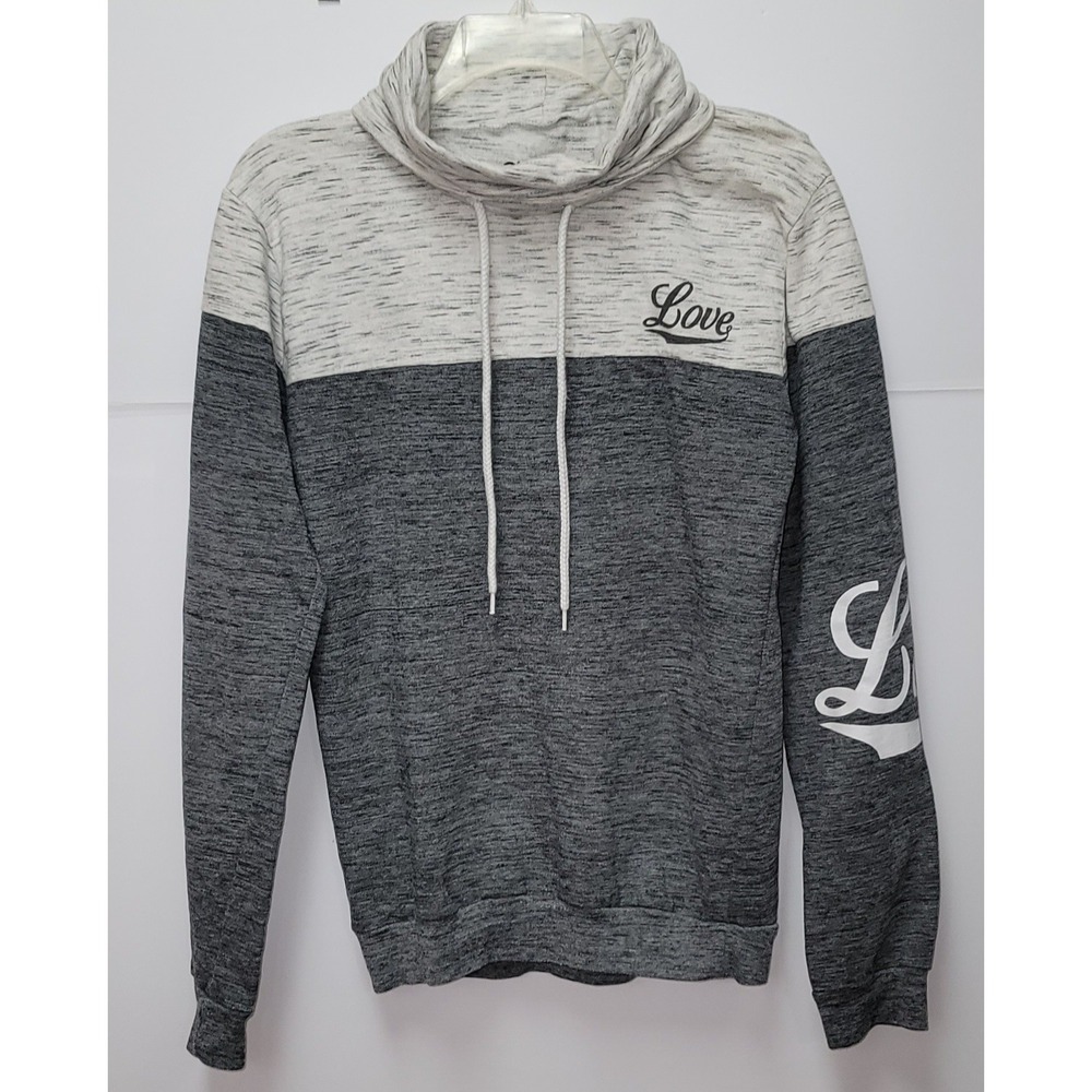 On Fire Love Graphic Cowlneck XL Sweatshirt Minimalist Streetwear Activewear Y2K